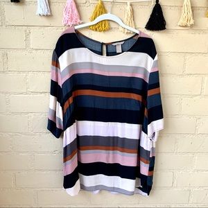 H&M + Plus Size Striped Top size 22